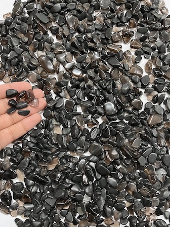 Small Tumbled Stones Black Obsidian Pack